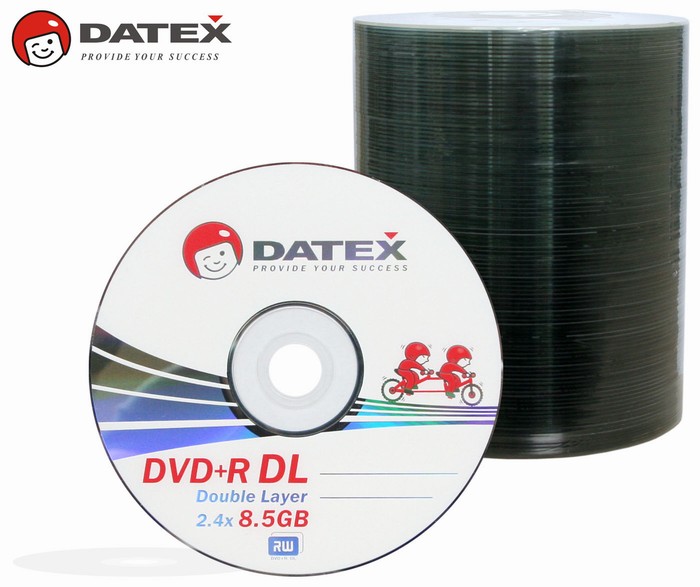 Носії інформації DATEX DVD+R 8,5 Gb 2,4 x Bulk 100 pcs DualLayer