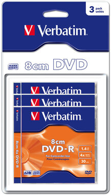 Носії інформації VERBATIM DVD-R 1,4 Gb 4X Blister 3 pcs Hardcoat 43592