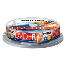 Носії інформації PHILIPS DVD+R 4,7 Gb 120min 16x Cake 10 pcs