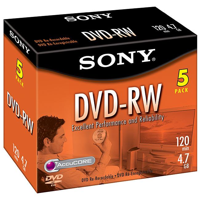 Носії інформації SONY DVD-RW 4.7 Gb 120min 2x Jewel 10 pcs