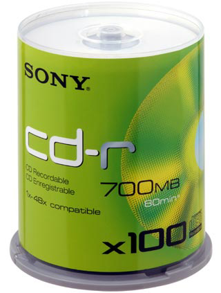 Носії інформації SONY CD-R 700Mb 80min 48x Cake 100 pcs