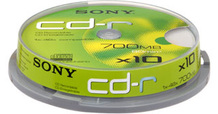 Носії інформації SONY CD-R 700Mb 80min 48x Cake 10 pcs