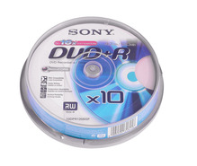 Носії інформації SONY DVD+R 4.7 Gb 120min 16x Cake 10 pcs