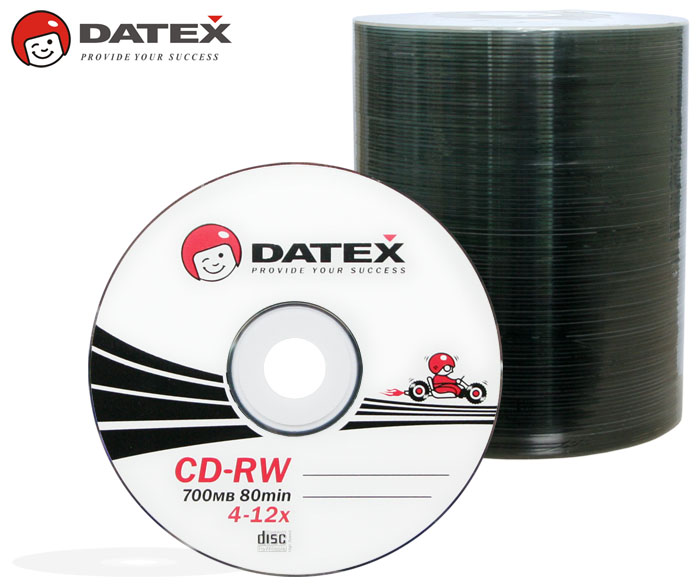 Носители инфомации DATEX CD-RW 700 Mb 4-12x Bulk 100 pcs