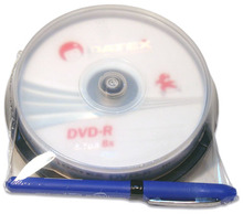 Носії інформації DATEX DVD-R 4,7 Gb 8x Cake 10 pcs + MARKER