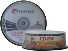 Носители инфомации DATEX CD-RW 700 Mb 4-12x Cake 25 pcs