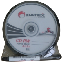 Носители инфомации DATEX CD-RW 700 Mb 4-12x Cake 10 pcs + MARKER