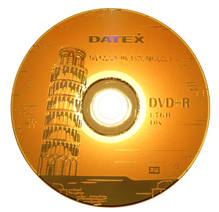 Носители инфомации DATEX DVD+R 4,7Gb 16x Cake 10 pcs "Pisan Tower" Gold