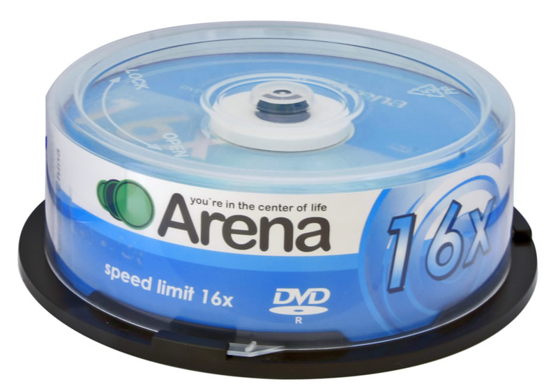 Носители инфомации ARENA DVD-R 4,7Gb 16x Cake 25 pcs