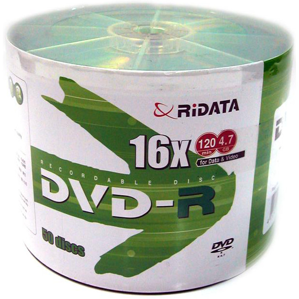 Носії інформації RIDATA DVD-R 4,7 Gb 16x Bulk 50 pcs