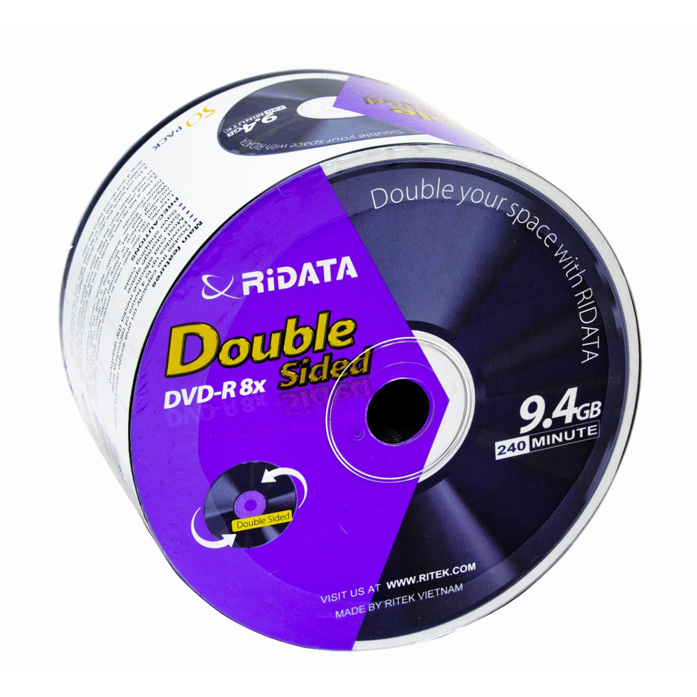 Носії інформації RIDATA DVD-R 9.4 Gb 8x Bulk 50 pcs DoubleSide