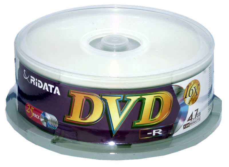 Носії інформації RIDATA DVD-R 4,7 Gb 16x Cake 25 pcs