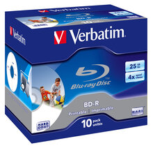 Носители инфомации VERBATIM BD-R SL 25Gb 4x Jewel 10 pcs Printable 43669