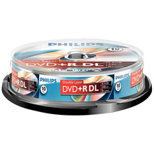 Носители информации PHILIPS DVD+R DualLayer 8.5Gb 8x Cake 10 pcs