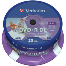 Носії інформації VERBATIM DVD+R 8,5 Gb DL 8x 25 pcs Printable (43667)