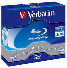 Носители инфомации VERBATIM BD-R DL 50Gb 2x Jewel 5 pcs 43673