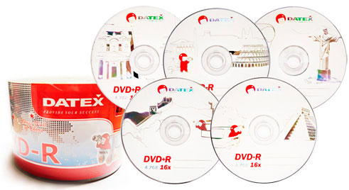 Носители инфомации DATEX DVD+R 4,7Gb 16x Cake 10 pcs "Mayan pyramid"