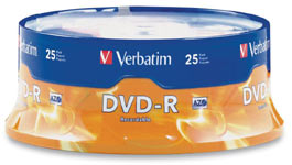 Носители инфомации VERBATIM DVD-R 4,7Gb 16x Wagon Wheel 25 pcs 43730