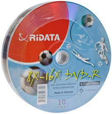 Носители информации RIDATA DVD-R 4,7Gb 8-16x Bulk 10 pcs (football)