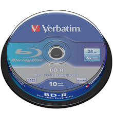 Носители информации VERBATIM BD-R SL 25 Gb 6x Cake 10 pcs (43742)