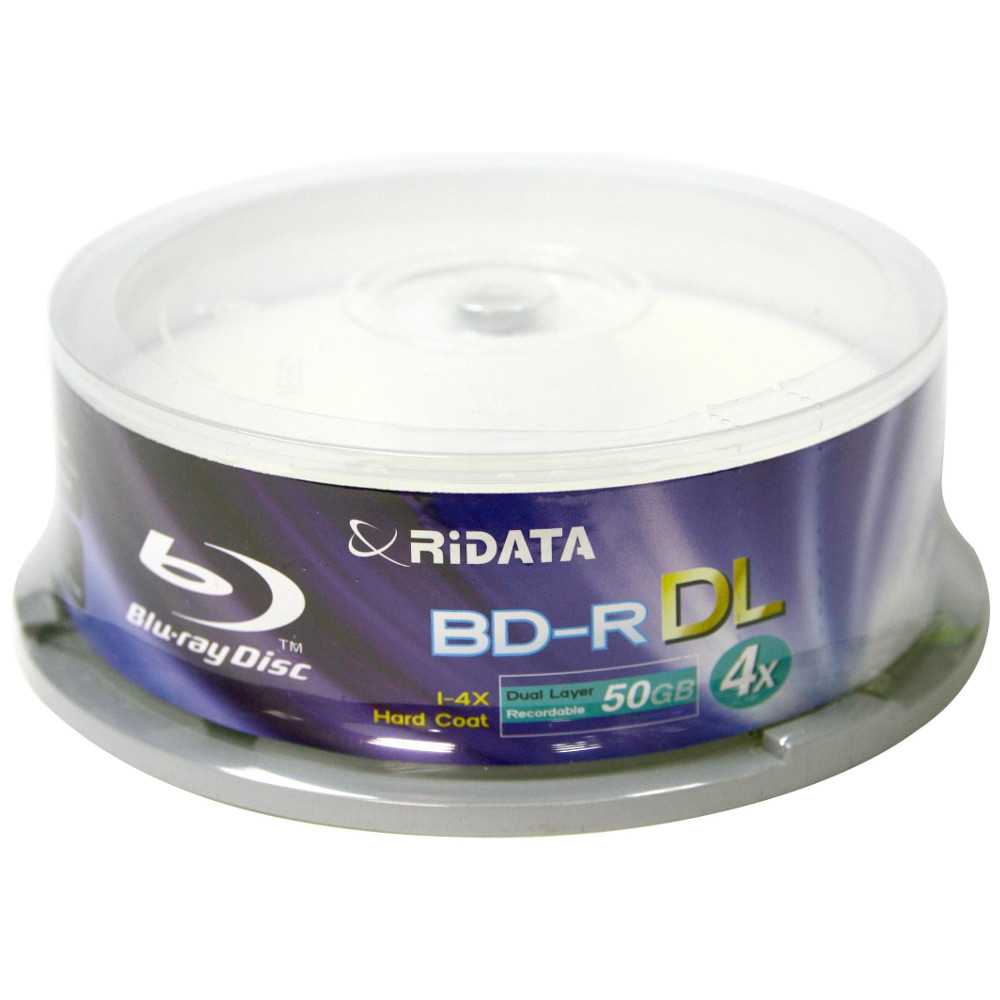 Носії інформації RIDATA BD-R DL 50 Gb 4x Cake 15 pcs Printable (fullface)