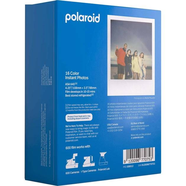 Фотопленка POLAROID Color Film for 600 double pack (6012) Оптимальная технология печати цветная