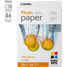 Фотопапір CW глянцевий 230г/м, A4 ПГ230-50
