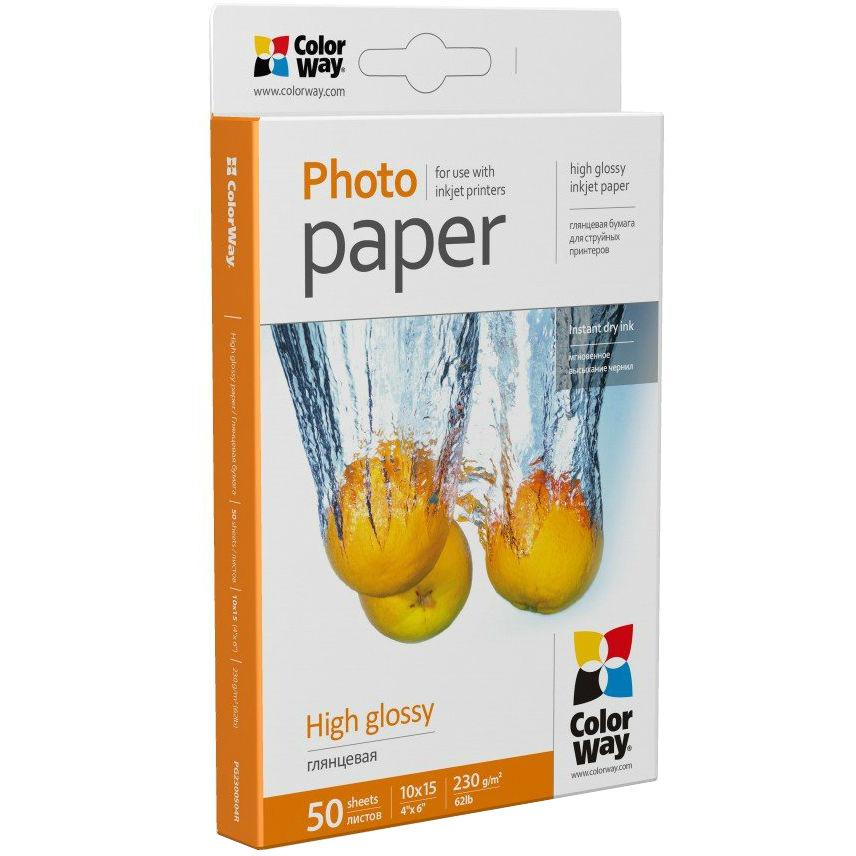 Фотобумага CW глянцевая 230г/м, 10х15 PG230-50 карт.уп. Тип фотобумага