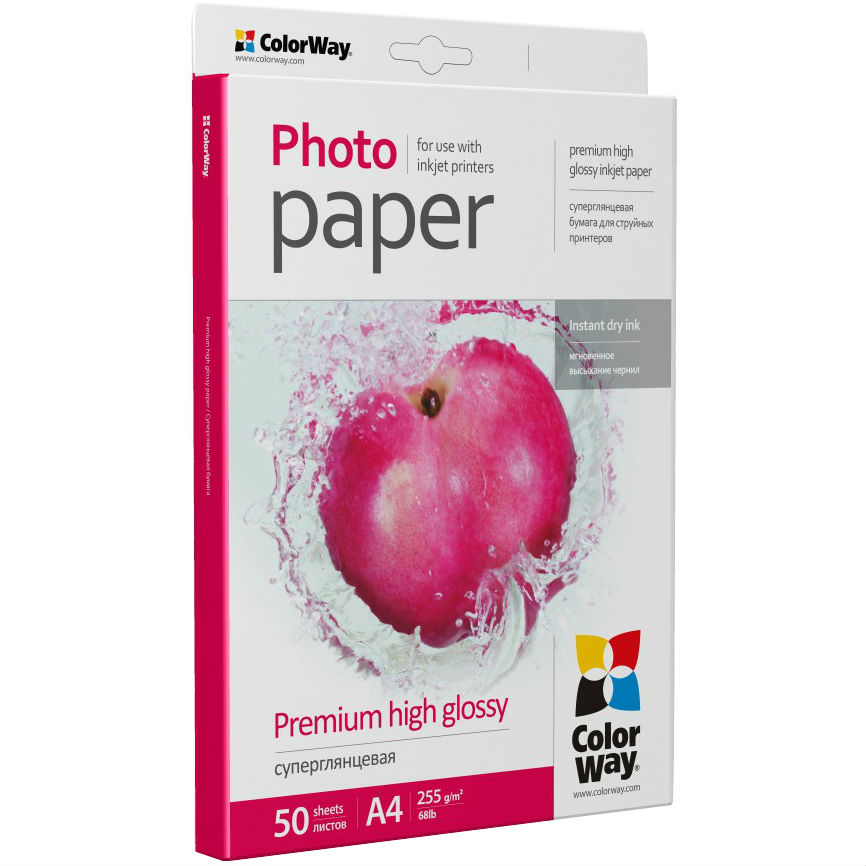 Фотопапір ColorWay PSG255-50 А4 (PSG255050A4) Тип фотопапір