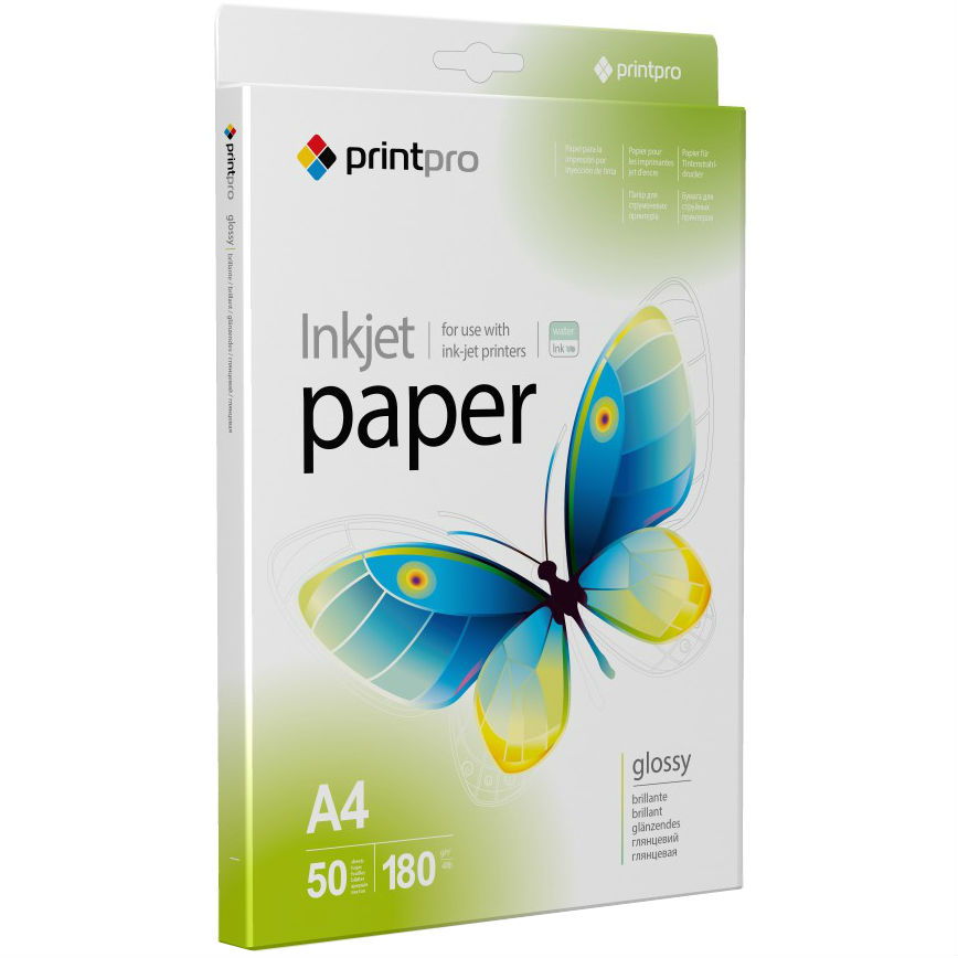 Фотопапір CW PrintPro глянц.180г/м А4 G180-50 (PGE180050A4) Тип фотопапір