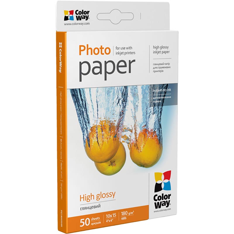 Фотопапір COLORWAY Глянцевий 50л (PG1800504R)