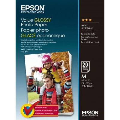 Фотобумага EPSON A4 Value Glossy Photo Paper 20 л (C13S400035)