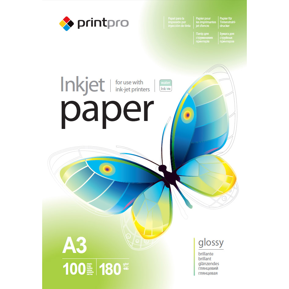 Фотопапір PRINT PRO глянц. 180г/м, A3 PG180-100 (PGE180100A3)