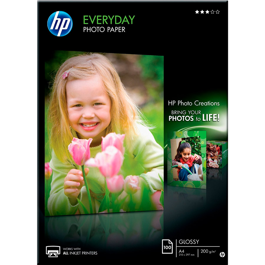 

Фотобумага HP A4 Everyday Photo Paper Glossy 100 л (Q2510A), Бумага A4 Everyday Photo Paper Glossy, 100л.