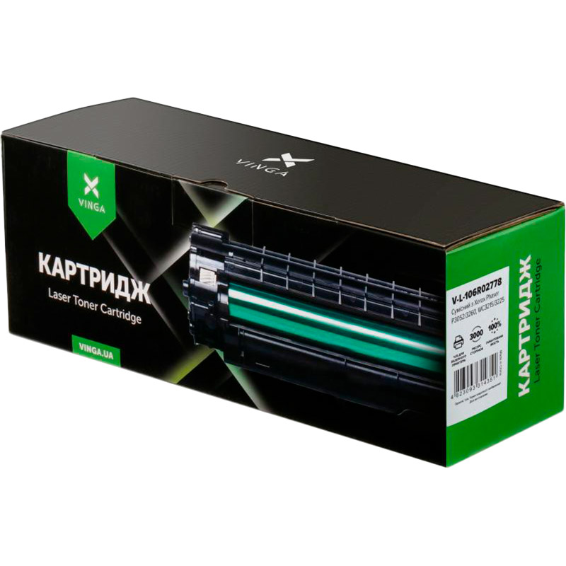 Картридж VINGA XEROX Phaser P3052/3260/WC3215/3225 3K Black (V-L-106R02778) Цвет black (черный)
