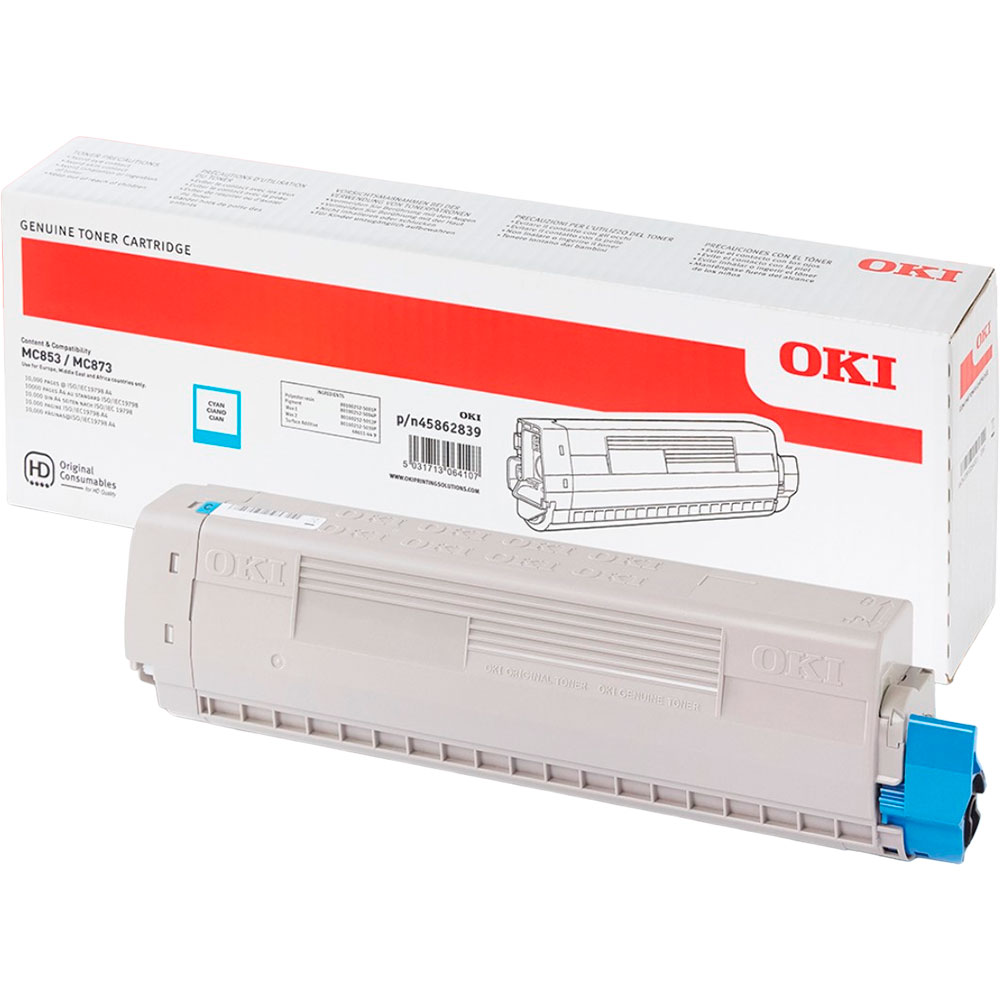 Картридж OKI TONER-C-MC853/873/883-7,3K Cyan (45862839)