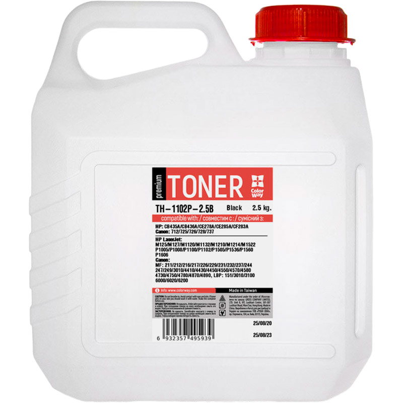 Тонер COLORWAY для HP LJ P1102/P1606/Canon 725/728 2.5 кг Premium Black (TH-1102P-2.5B)