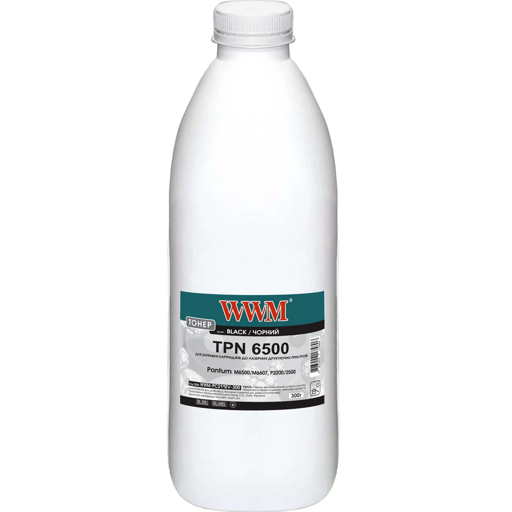 Тонер WWM Pantum M6500/M6607 P2200/2500 300 г Black (WWM-PC211EV-300)