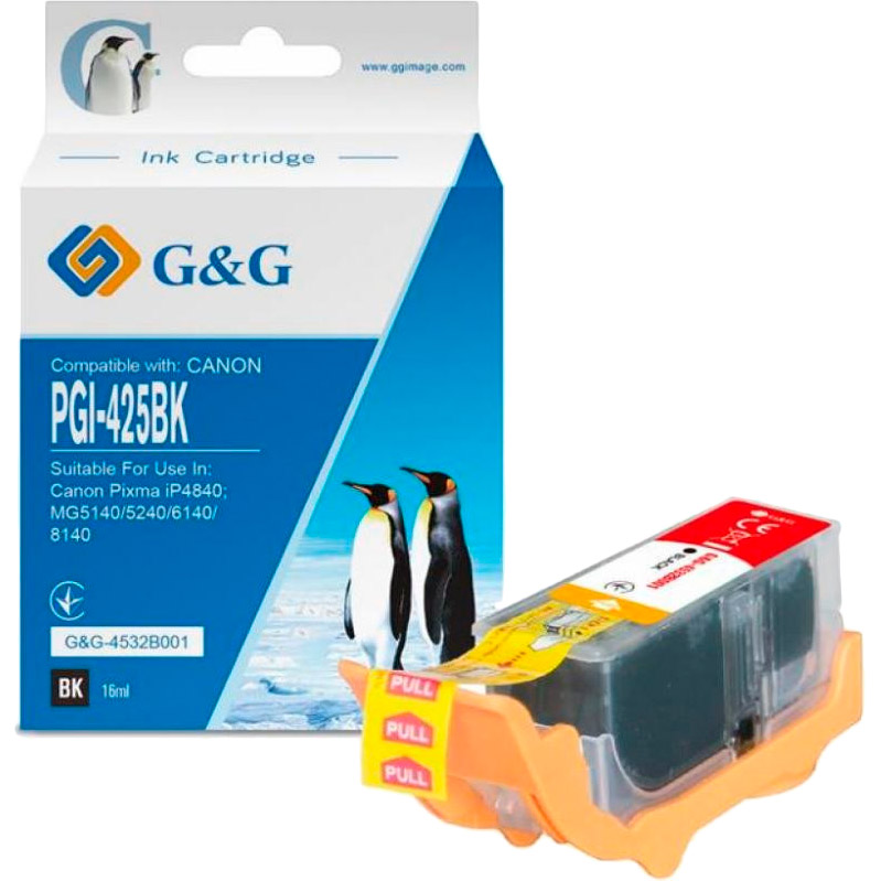 Картридж G&G для Canon PGI-425Bk PIXMA iP4840, MG5140/5240/6140 (G&G-4532B001)