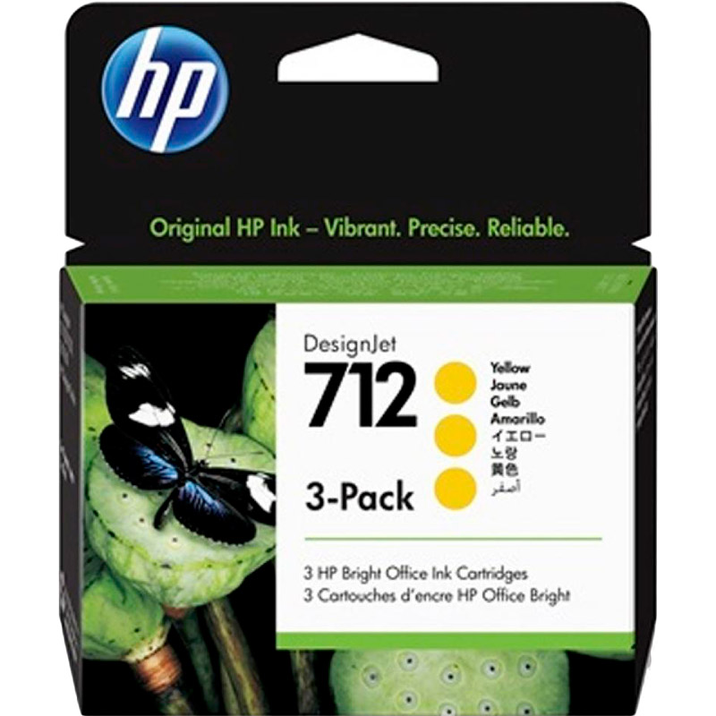 Картридж HP No.712 DesignJet Т230/Т630 Yellow 3-Pack 29 мл (3ED79A)