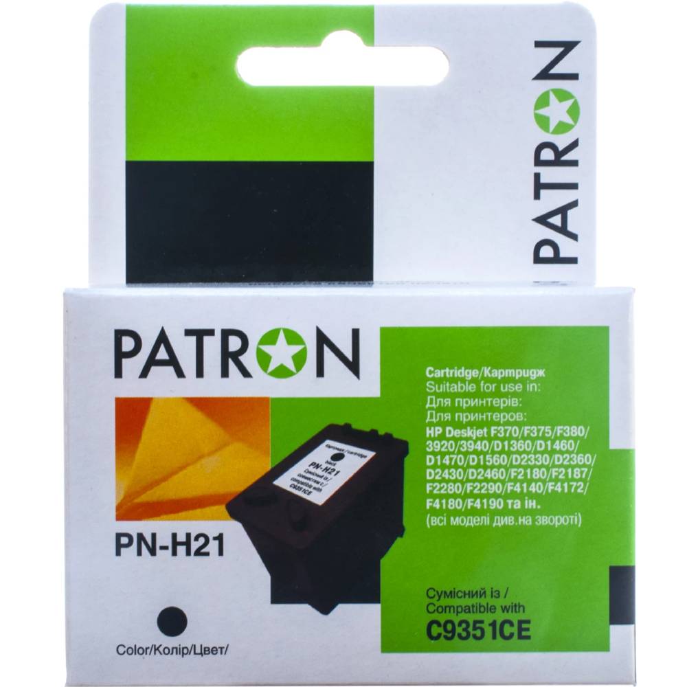 Картридж PATRON для HP PN-H21 Black (PN-H21XL) Тип совместимый