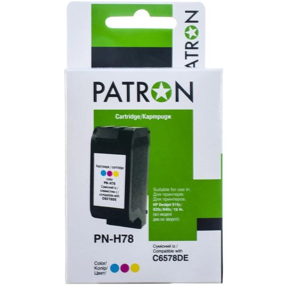 Картридж PATRON HP 78 C6578DE Color (PN-H78) Тип сумісний