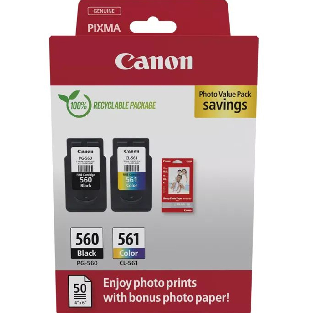 Набор картриджей CANON PG-560/CL-561 + Photo Paper Value Pack BK Color (3713C008)