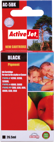 Картридж неор. ACTIVEJET AC-5BK Canon PGI-5Bk Black pigment