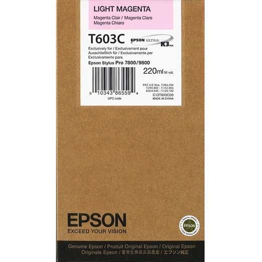 

Картридж EPSON C13T603C00 light magenta, StPro 7800/9800 light magenta, 220мл