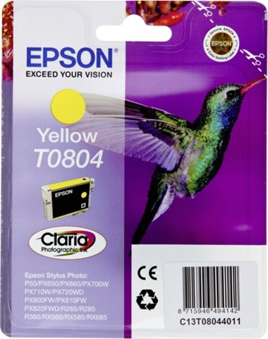 

Картридж Epson StPhoto yellow C13T08044011, StPhoto P50/PX660/PX720WD/820FWD yellow