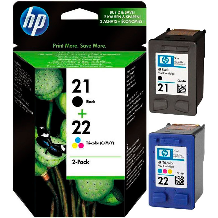 

Набор картриджей HP 21/22 Black/Color 2 шт (SD367AE), №21/22 (SD367AE) Multipack BCYM