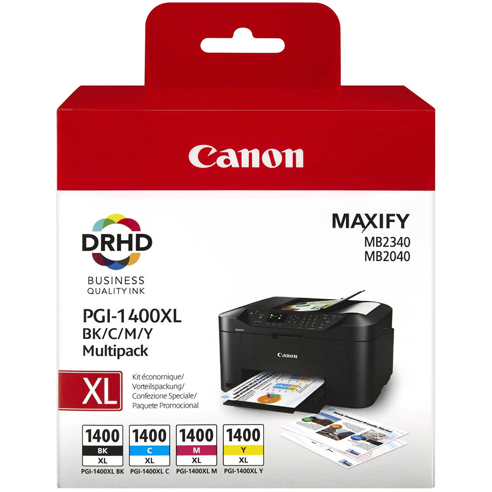 

Комплект картриджей CANON PGI-1400XL Multi Pack Cyan/Magenta/Yellow/Black (9185B004), PGI-1400XL Cyan/Magenta/Yellow/ Black Multi Pack