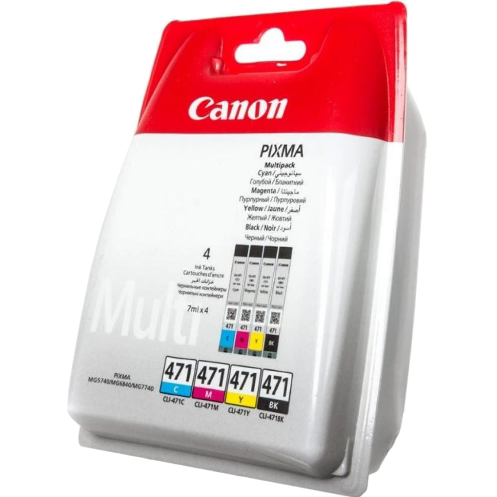 

Набор картриджей CANON CLI-471 Bk/C/M/Y Multi Pack, CLI-471 Bk/C/M/Y Multi Pack