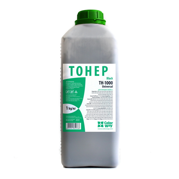 

Тонер COLORWAY TH-1000-1B, HP LJ 1000/1010/1200/2100/AX (1kg)